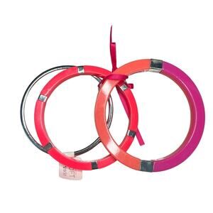 Ann Taylor LOFT colorful acrylic and metal bangle bracelets NWT